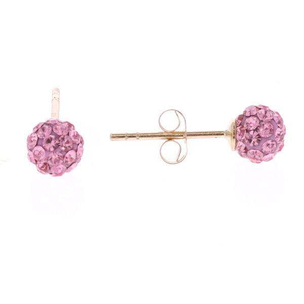 10KT Yellow Gold Pink Stud Earrings Harmony Jewellers Grimsby, ON