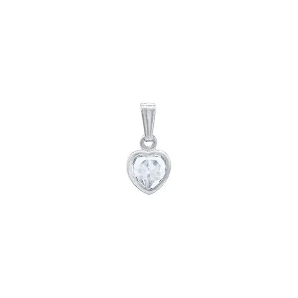 Sterling Silver CZ April Birthstone Heart Pendant Harmony Jewellers Grimsby, ON