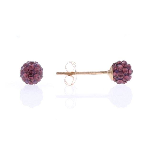 10KT Yellow Gold Purple Stud Earrings Harmony Jewellers Grimsby, ON