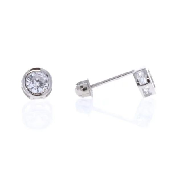 14KT White Gold CZ Stud Earrings Harmony Jewellers Grimsby, ON