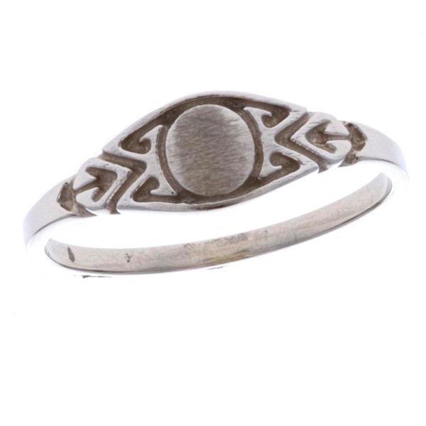 10KT White Gold Child's Signet Ring Harmony Jewellers Grimsby, ON