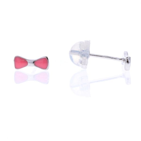 Sterling Silver Enamel Bow Stud Earrings Harmony Jewellers Grimsby, ON