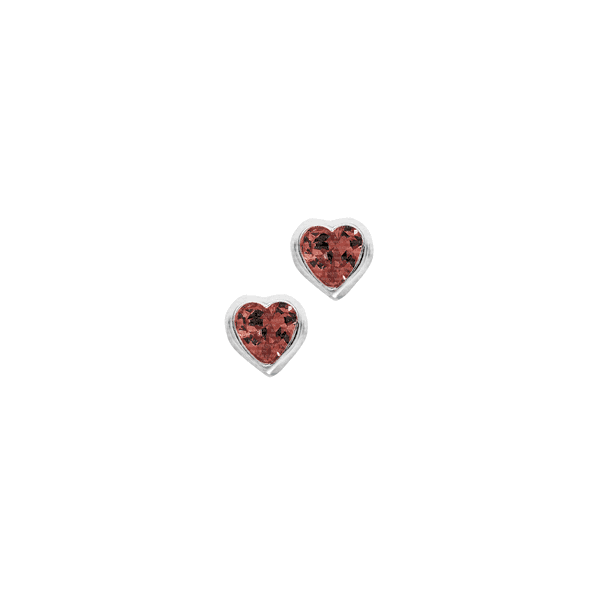 Sterling Silver CZ January Birthstone Heart Stud Earrings Harmony Jewellers Grimsby, ON