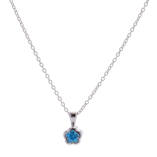 Sterling Silver Blue Flower Stone Necklace Harmony Jewellers Grimsby, ON