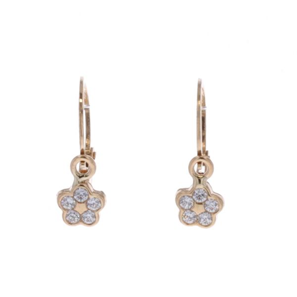 10KT Yellow Gold CZ Flower Earrings Harmony Jewellers Grimsby, ON