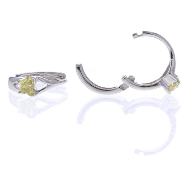 Sterling Silver Butterfly August Birthstone Huggie Earrings Harmony Jewellers Grimsby, ON