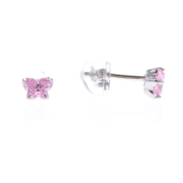 Sterling Silver Butterfly October Birthstone Stud Earrings Harmony Jewellers Grimsby, ON