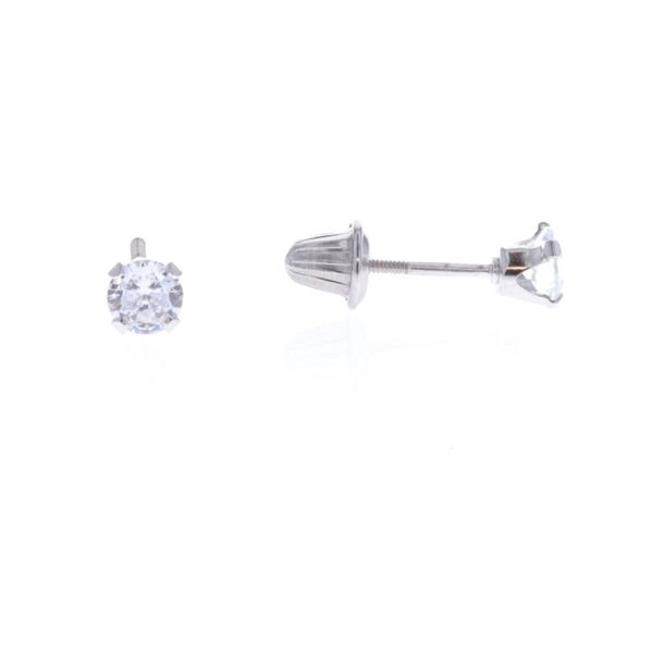 14KT White Gold CZ Stud Earrings Harmony Jewellers Grimsby, ON