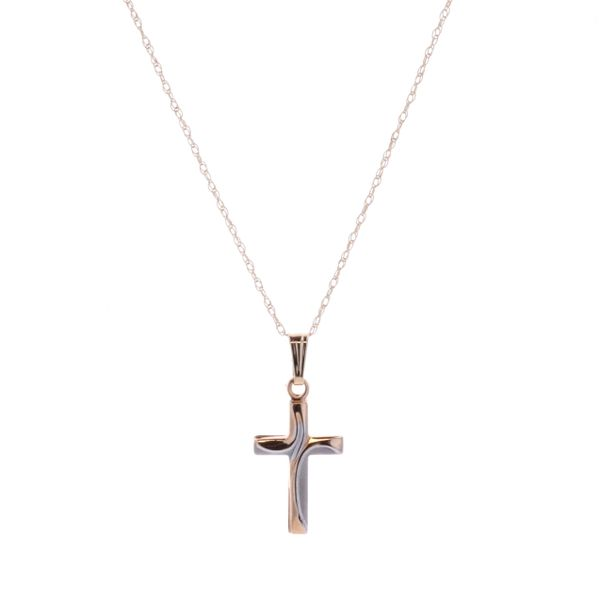 14KT Yellow and White Gold Cross Necklace Harmony Jewellers Grimsby, ON
