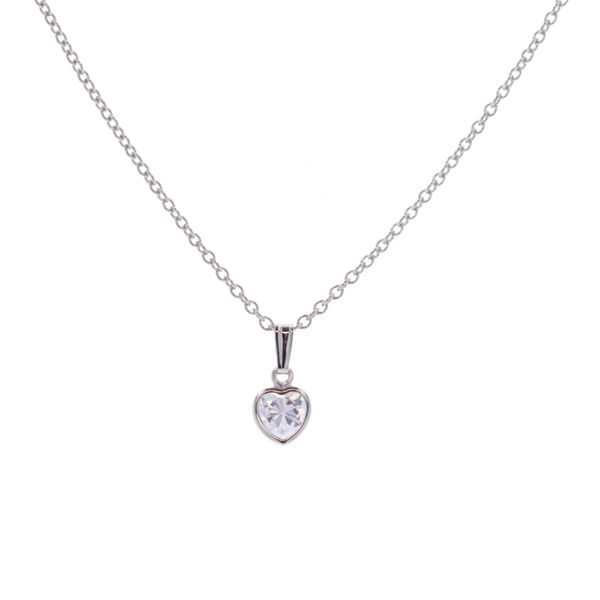 Sterling Silver April Birthstone CZ Heart Necklace Harmony Jewellers Grimsby, ON