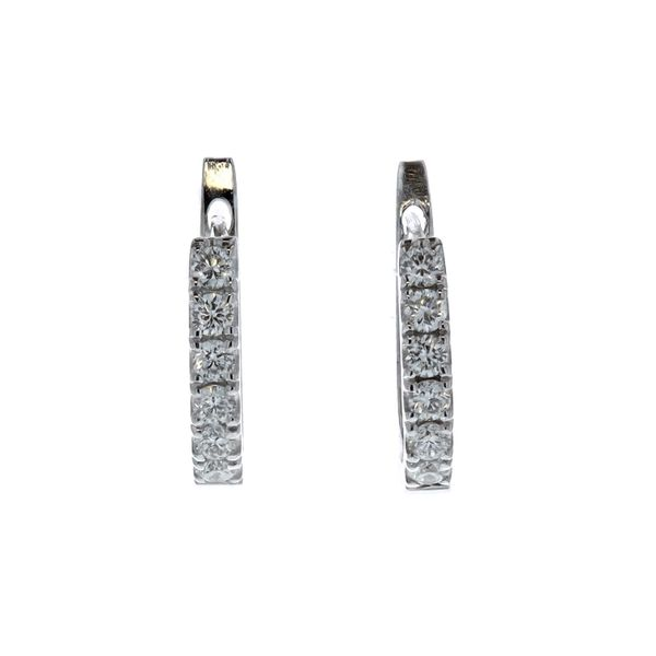 18KT White Gold 0.18ctw Diamond Huggie Earrings Harmony Jewellers Grimsby, ON