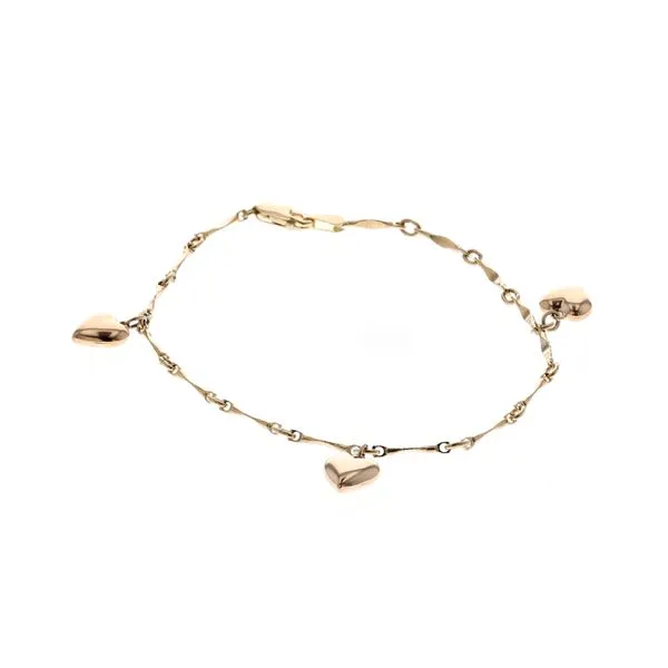 14KT Yellow Gold Heart Charm Bracelet Harmony Jewellers Grimsby, ON