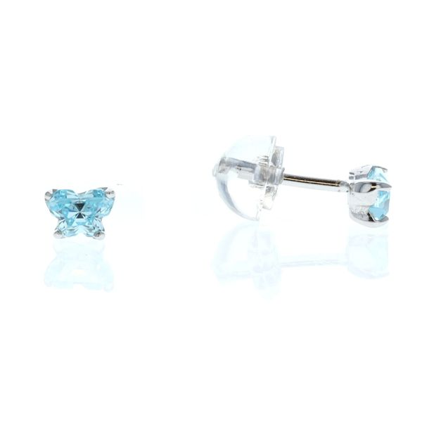 Sterling Silver March Birthstone Butterfly Stud Earrings Harmony Jewellers Grimsby, ON