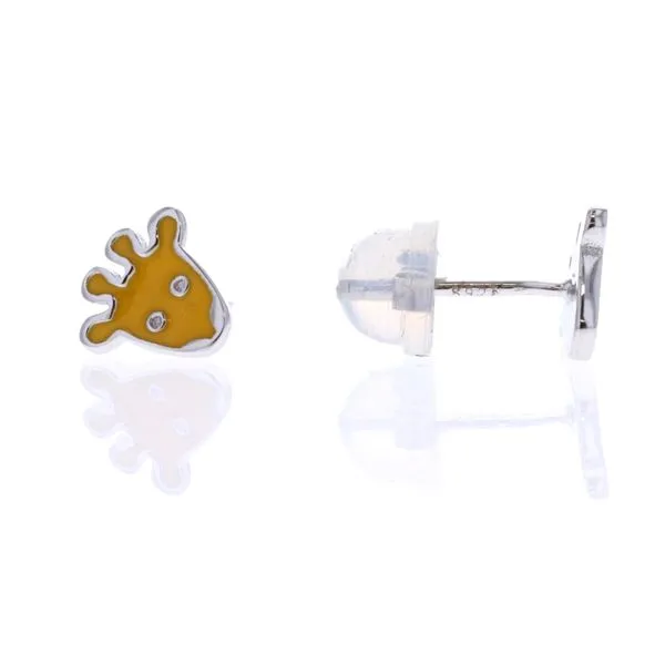 Sterling Silver Enamel Giraffe Stud Earrings Harmony Jewellers Grimsby, ON