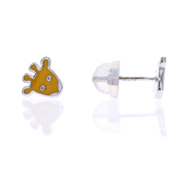 Sterling Silver Enamel Giraffe Stud Earrings Harmony Jewellers Grimsby, ON