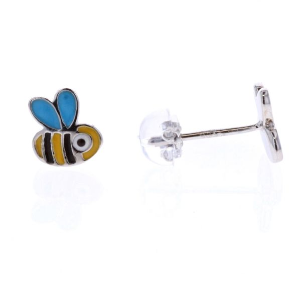 Sterling Silver Enamel Bee Stud Earrings Harmony Jewellers Grimsby, ON