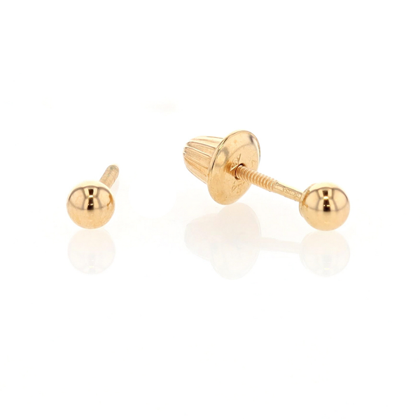 14KT Yellow Gold 3mm Ball Stud Earrings Harmony Jewellers Grimsby, ON