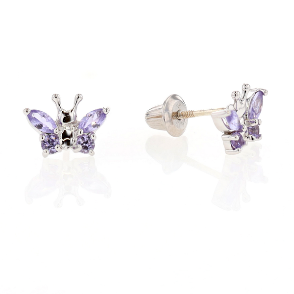 Sterling Silver June Birthstone Butterfly Stud Earrings Harmony Jewellers Grimsby, ON