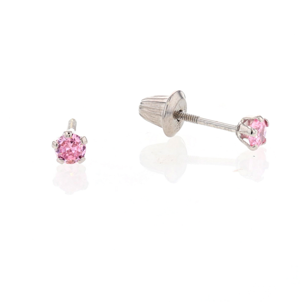 Sterling Silver 3mm Synthetic October Birthstone Stud Earrings Harmony Jewellers Grimsby, ON