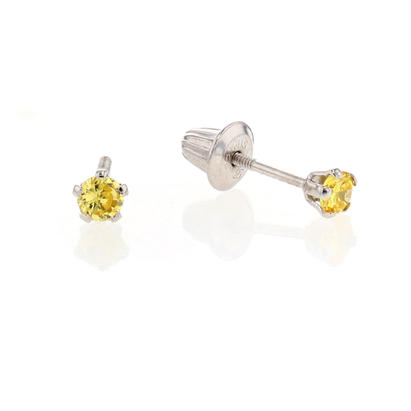Sterling Silver 3mm Synthetic November Birthstone Stud Earrings Harmony Jewellers Grimsby, ON