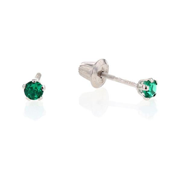 Sterling Silver 3mm Synthetic May Birthstone Stud Earrings Harmony Jewellers Grimsby, ON