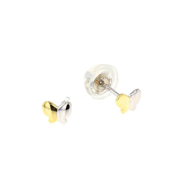 Sterling Silver and Gold Plated Butterfly Stud Earrings Harmony Jewellers Grimsby, ON