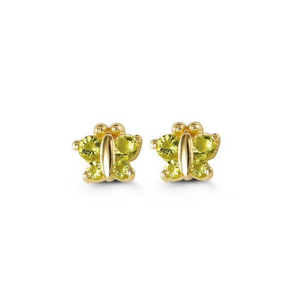 14KT Yellow Gold CZ Butterfly Stud Earrings Harmony Jewellers Grimsby, ON