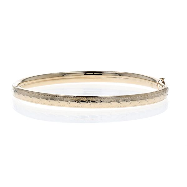 14KT Gold Filled Heart Patterned Bangle Harmony Jewellers Grimsby, ON