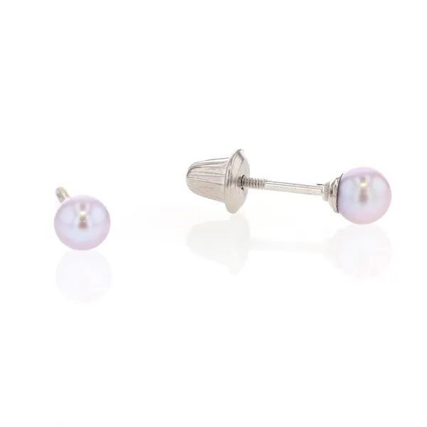 Sterling Silver 4mm Lavender Dye Pearl Stud Earrings Harmony Jewellers Grimsby, ON