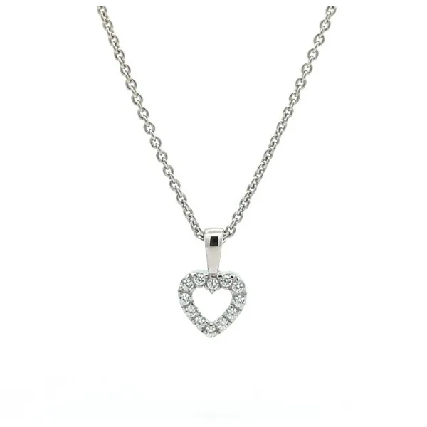 Sterling Silver Open Heart CZ 15