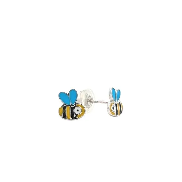 Sterling Silver Enamel Bee Stud Earrings Harmony Jewellers Grimsby, ON