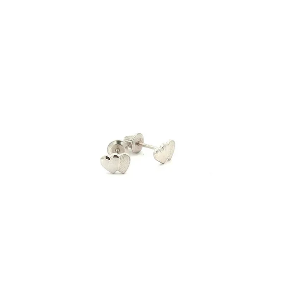 Sterling Silver Double Heart Stud Earrings Harmony Jewellers Grimsby, ON