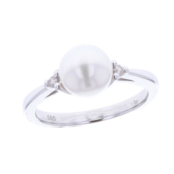 14KT White Gold Fresh Water Pearl and 0.04ctw Diamond Ring Harmony Jewellers Grimsby, ON