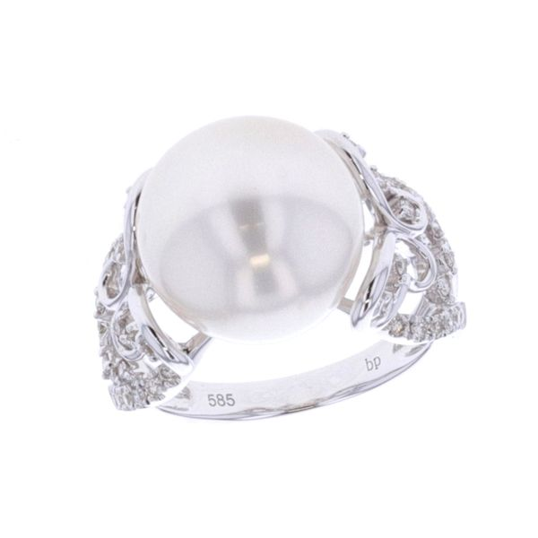 14KT White Gold White South Sea Pearl and 0.40ctw Diamond Ring Harmony Jewellers Grimsby, ON
