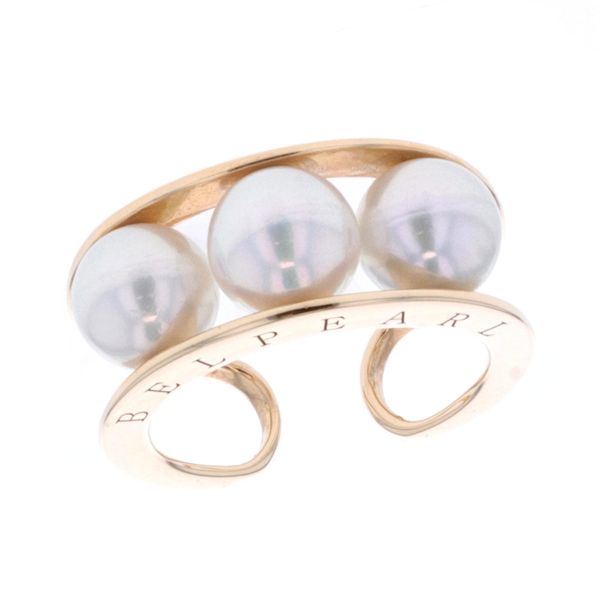 18KT Yellow Gold 7.5-8mm Japanese Akoya Pearl Tri Ring Harmony Jewellers Grimsby, ON