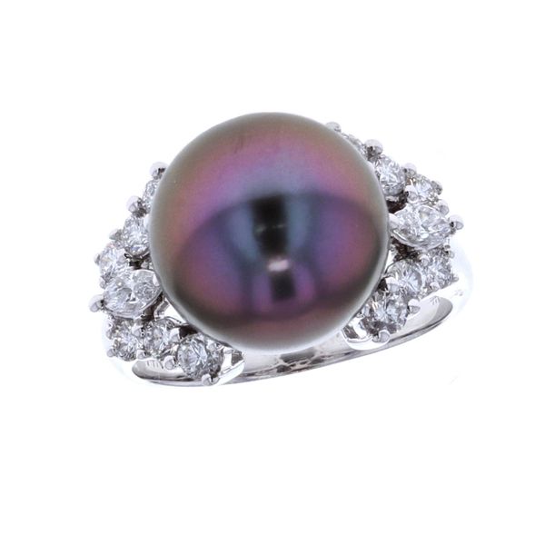 14KT White Gold Pearl and 0.45ctw Diamond Estate Ring Harmony Jewellers Grimsby, ON