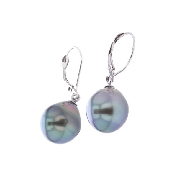 14KT White Gold Tahitian Pearl Drop Earrings Harmony Jewellers Grimsby, ON