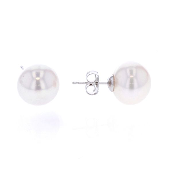 14KT White Gold 10-10.5mm Freshwater Pearl Stud Earrings Harmony Jewellers Grimsby, ON