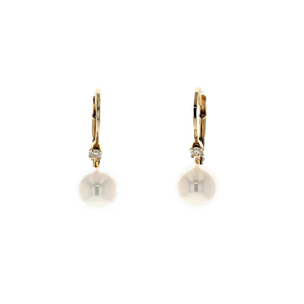 14KT Yellow Gold 7-8mm Pearl Drop Earrings Harmony Jewellers Grimsby, ON