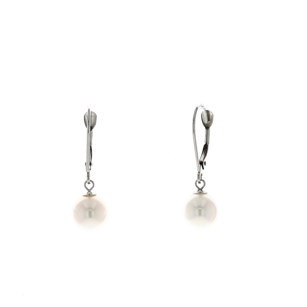 14KT White Gold 7.5-8mm Pearl Drop Earrings Harmony Jewellers Grimsby, ON