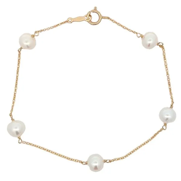 14KT Yellow Gold 6-7mm Freshwater Pearl Chain Bracelet Harmony Jewellers Grimsby, ON