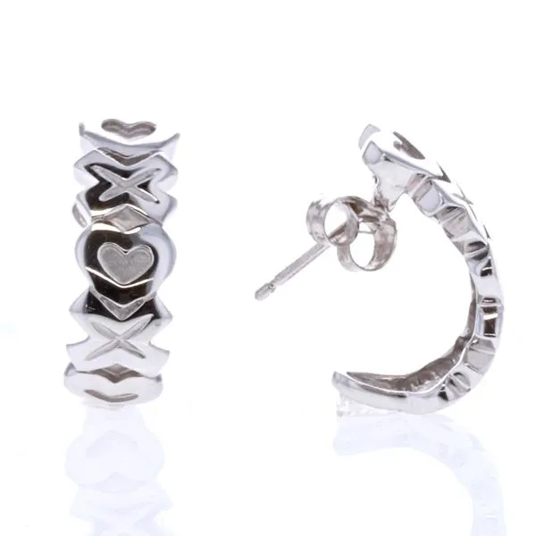 10KT White Gold Half Hoop Stud Earrings Harmony Jewellers Grimsby, ON