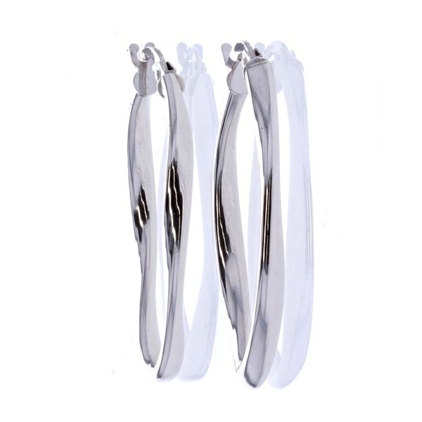 10KT White Gold Twisted Hoop Earrings Harmony Jewellers Grimsby, ON