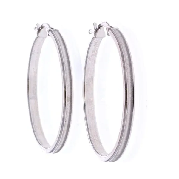 White gold oval earrings top