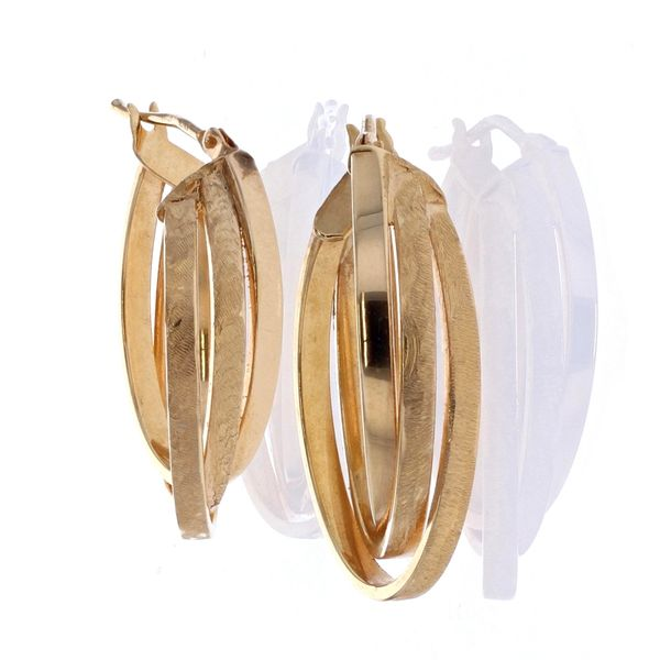 10KT Yellow Gold Fancy Hoop Earrings Harmony Jewellers Grimsby, ON