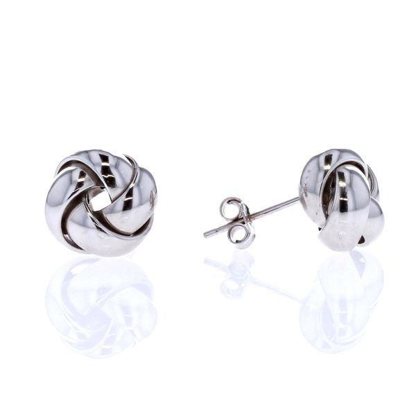 10KT White Gold Knot Stud Earrings Harmony Jewellers Grimsby, ON