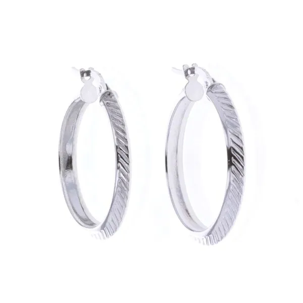 10KT White Gold Hoop Earrings Harmony Jewellers Grimsby, ON