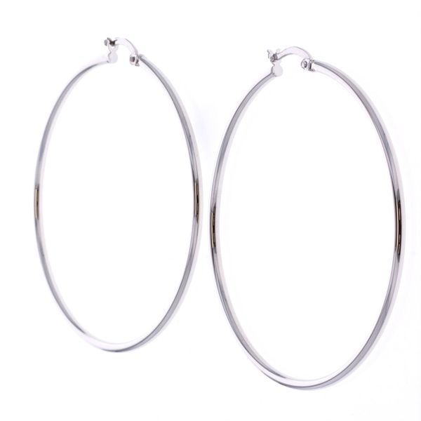 10KT White Gold Large Hoop Earrings Harmony Jewellers Grimsby, ON