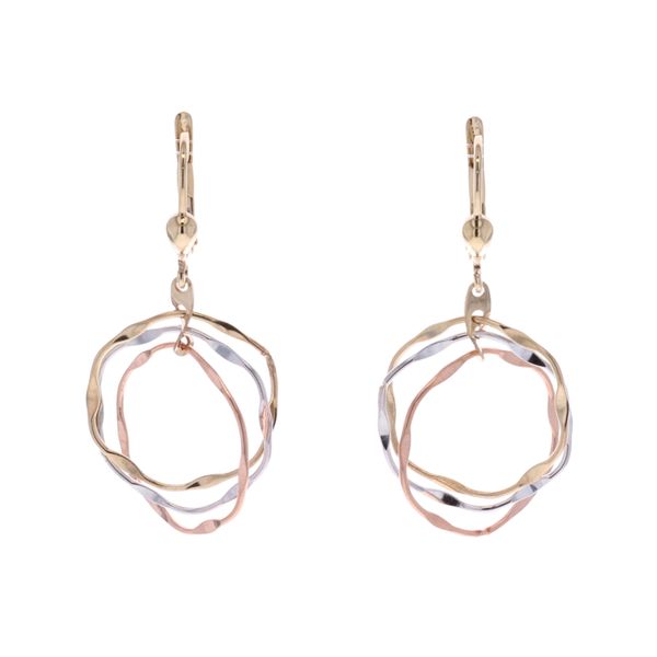 10KT Yellow, White and Rose Gold Dangle Earrings Harmony Jewellers Grimsby, ON