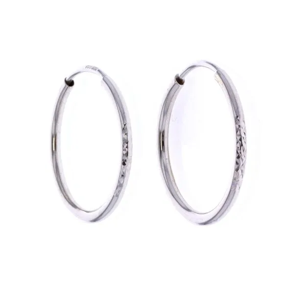 10KT White Gold Hoop Earrings Harmony Jewellers Grimsby, ON